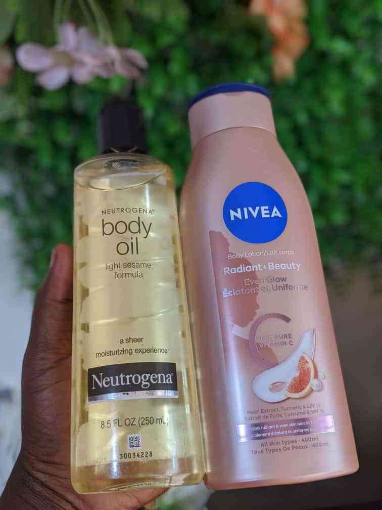 NIVEA and Neutrogena oil 